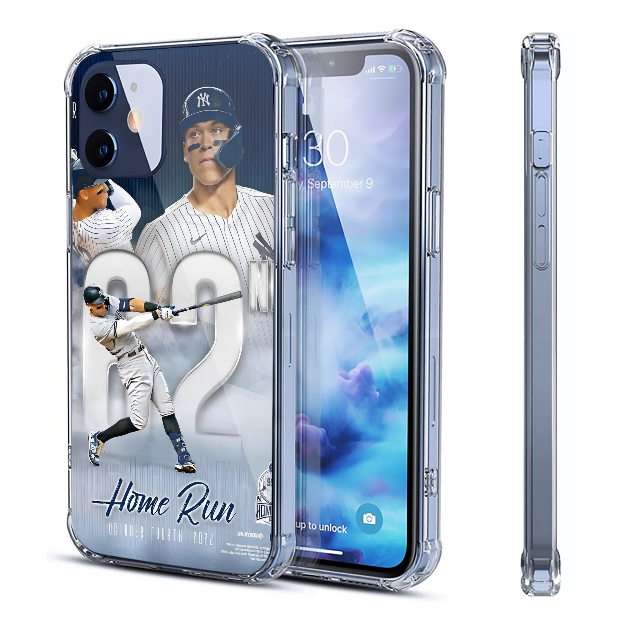 Aaron Judge 62nd Home Run 10.4.2022 Clear IPhone 12 Case – Soft TPU With UV Print – Enhanced Drop Protection, Precise Fit, Anti-Fingerprint, Customizable Design, Scratch-Resistant, Yellow-Resistant